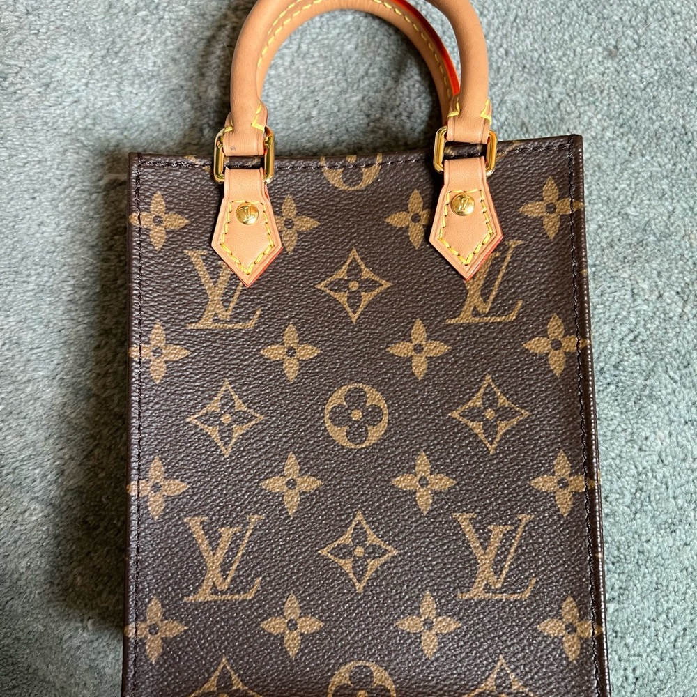Louis Vuitton Petite Sac Plat Monogram Handbag Crossbody- No Strap LIKE NEW